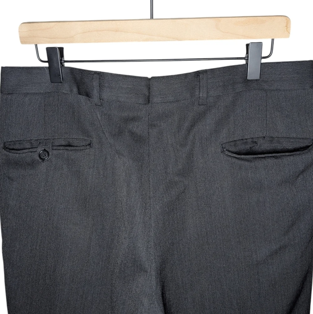 Ben Silver by Majer Dress Pants 34 X 27.5 Charcoal Gray USA Made Wool Pleated